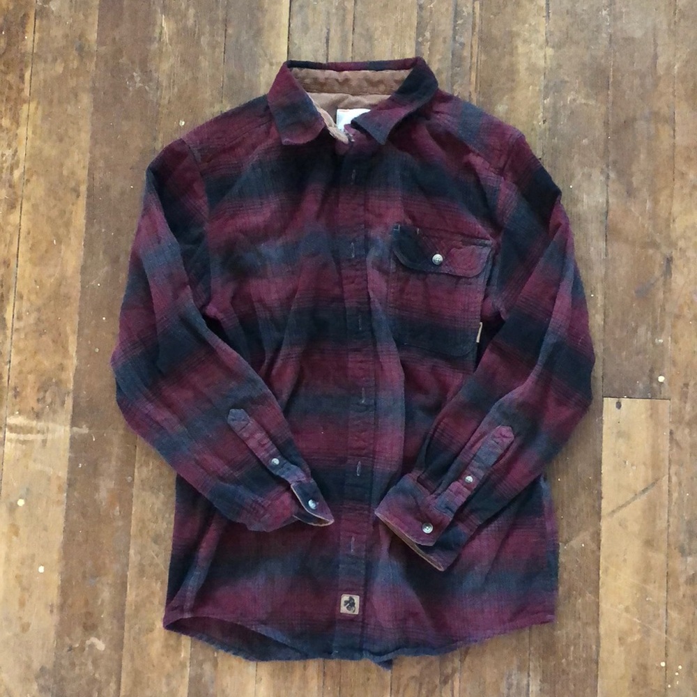 Legendary white tails maroon and black flannel